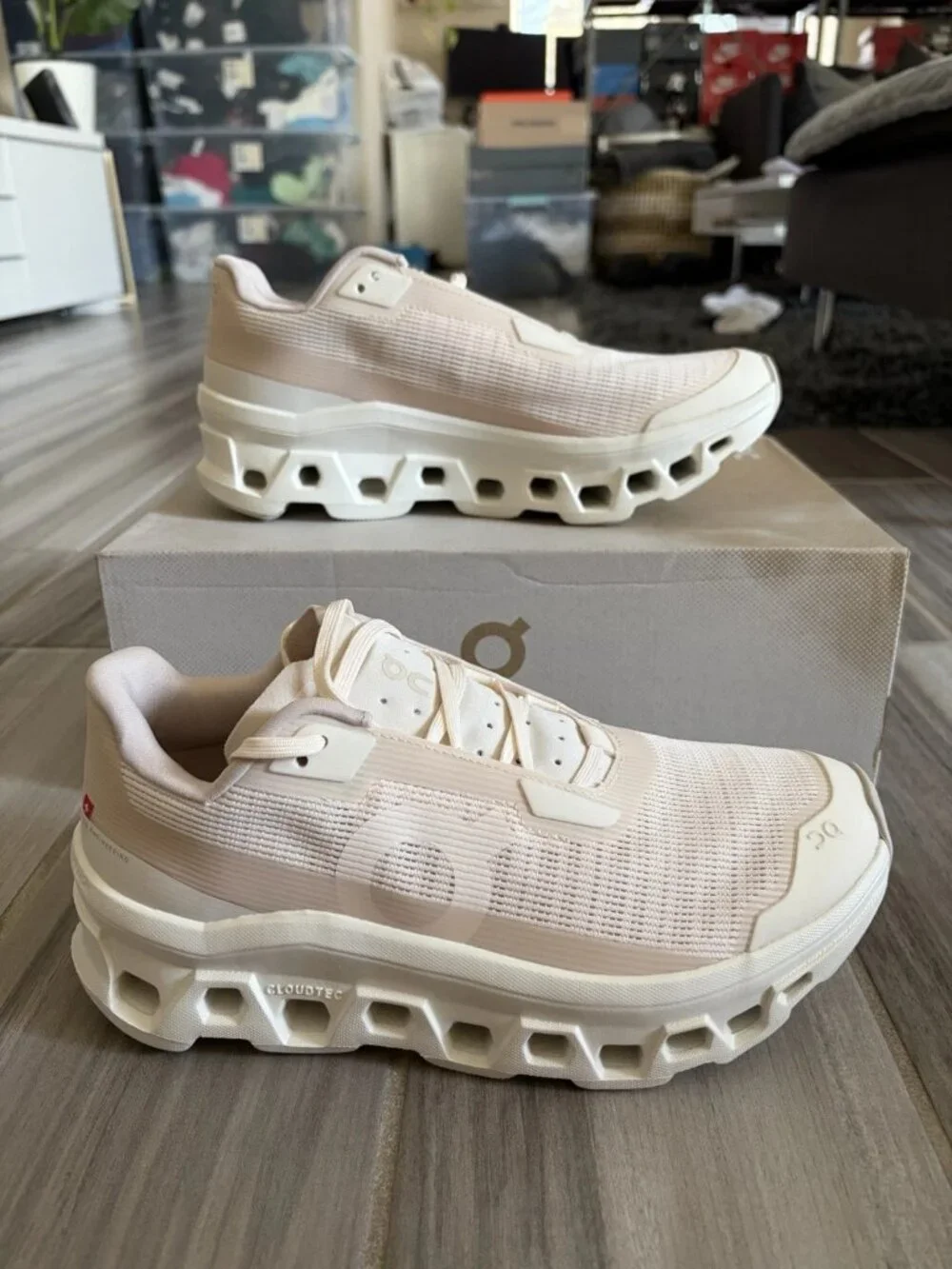 Women's On Running Cloudmonster Void Shoes - Dew Ivory 3WF10493043